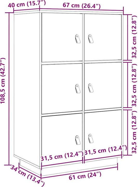 Produktbild vidaXL Matthew (67 x 40 x 108.5 cm)