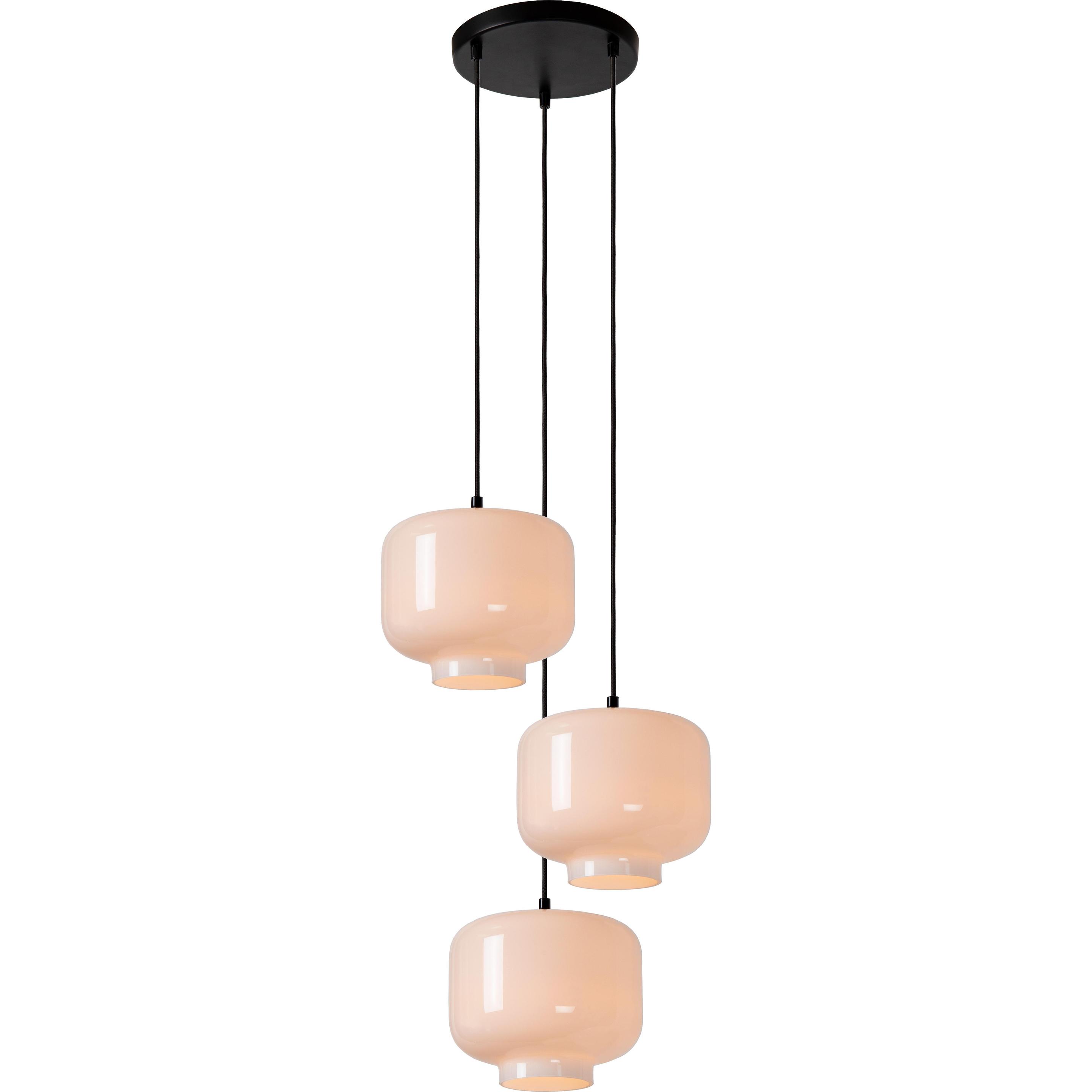 Lucide, Pendelleuchte, MEDINE - Pendelleuchten - Ø 35 cm - 3xE27 - Opal 46413/13/61 (E27)