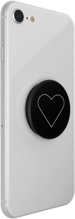 Actual product image PopSockets Mobile Phone White Heart Black Stand