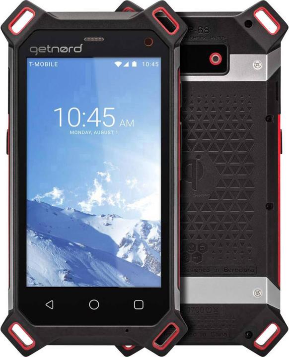 Getnord Outdoor phone SIM LTE (16 GB, Rot, Schwarz)