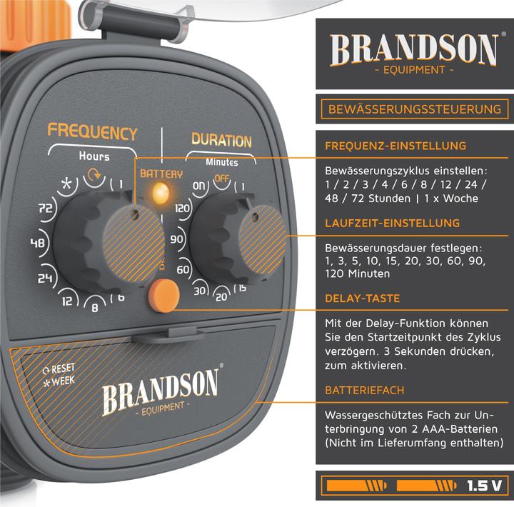 Actual product image Brandson Irrigation control, irrigation timer, water timer, automatic irrigation system (Water timer, Irrigation computer)