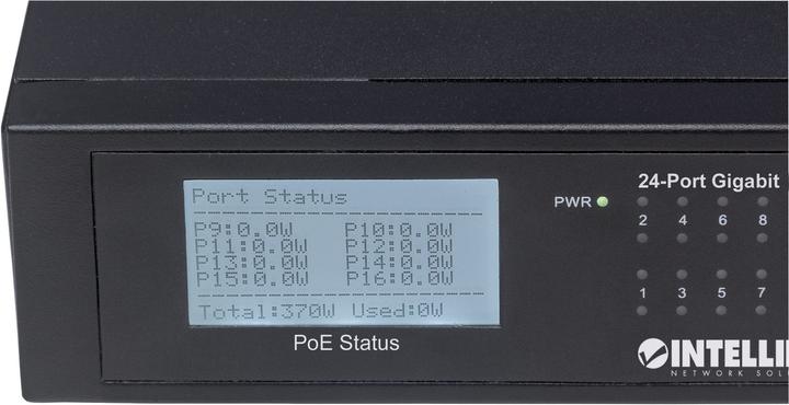 Produktbild Intellinet Gigabit Ethernet PoE+ Switch with 2 SFP Ports and LCD Screen (24 Ports)