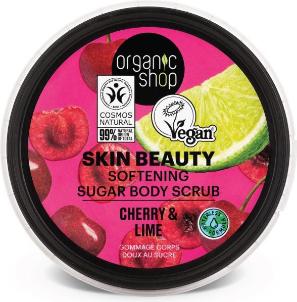 Actual product image Organic Shop Skin Beauty Softening Sugar Body Scrub Cherry & Lime 250ml (250 ml)