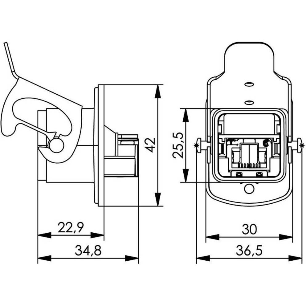 Thumbnail - Telegärtner RJ45 Steckverbinder STX V5 Flanschset Variante 5, Elektronikkabel + Stecker, Silber