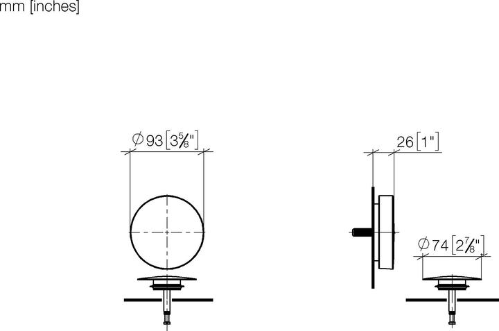Actual product image Dornbracht Garniture d'écoulement et de trop-plein, trou d'écoulement Ø 52mm, 36243970-46, 36243970-46 (Drainage set)