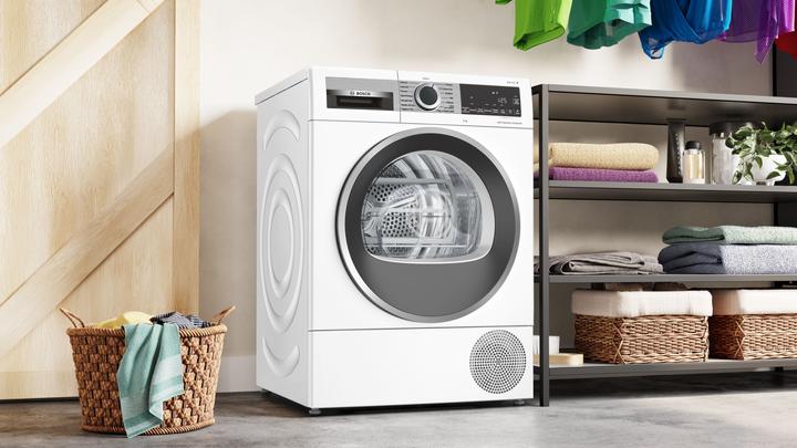 Produktbild Bosch Hausgeräte Serie 6 WQG245D0IT Wäschetrockner Kostenlose Installation Frontlader 9 kg A++ Weiss (9 kg, Rechts)