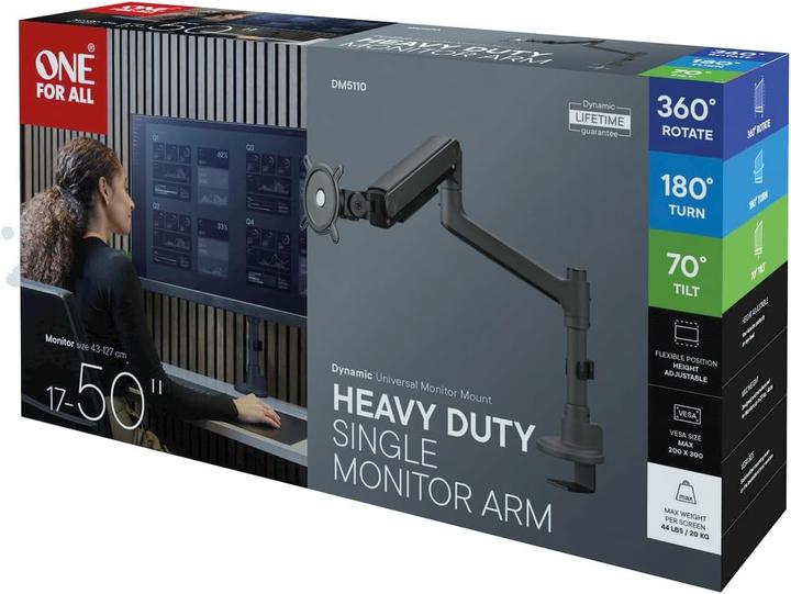 Actual product image One for All One-For-All Monitor Halterung Dynamic Single Heavy Duty (Table, 50", 20 kg)