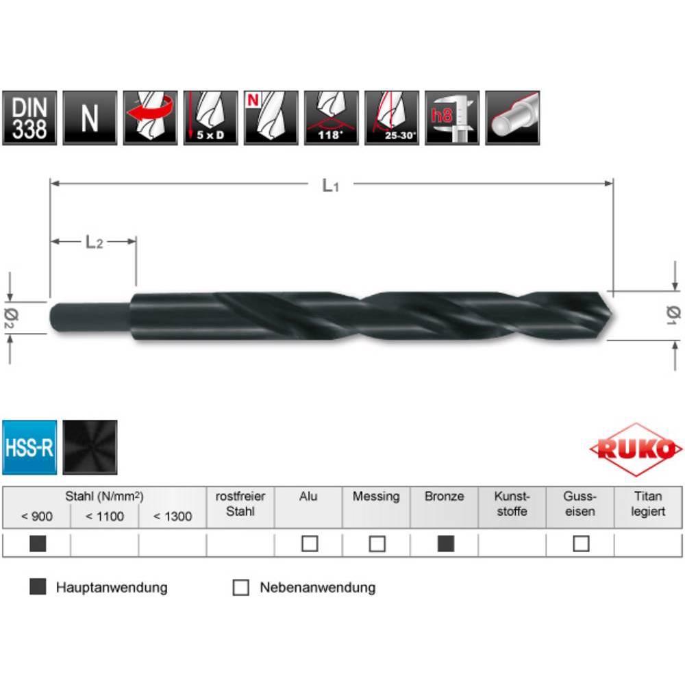 Thumbnail - Ruko, Bohrereinsatz, Spiralbohrer HSS R 24 mm Gesamtlänge 205 DIN 338 1 St. (24 Millimeter)