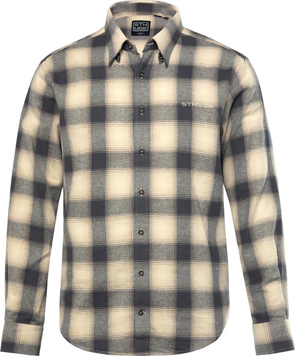 Actual product image Sthuge flannel check shirt, long sleeve, covered button-down collar, modern fit, up to 8 XL (6XL)