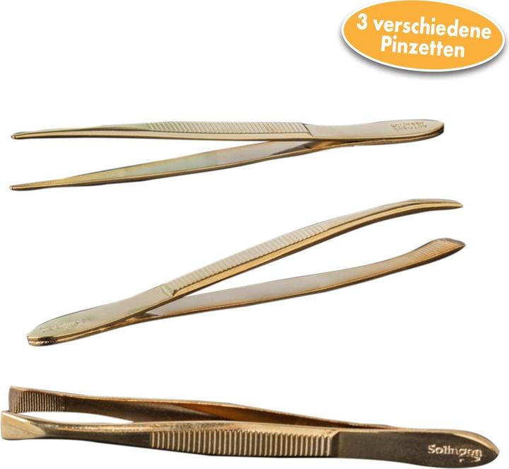 Deeelbasics Solinger Pinzetten vergoldet, 3er Set