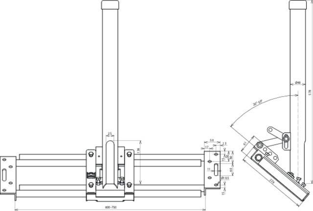 Image du produit Dehn 105240 Support de chevron p. distance 550-900mm avec tube A