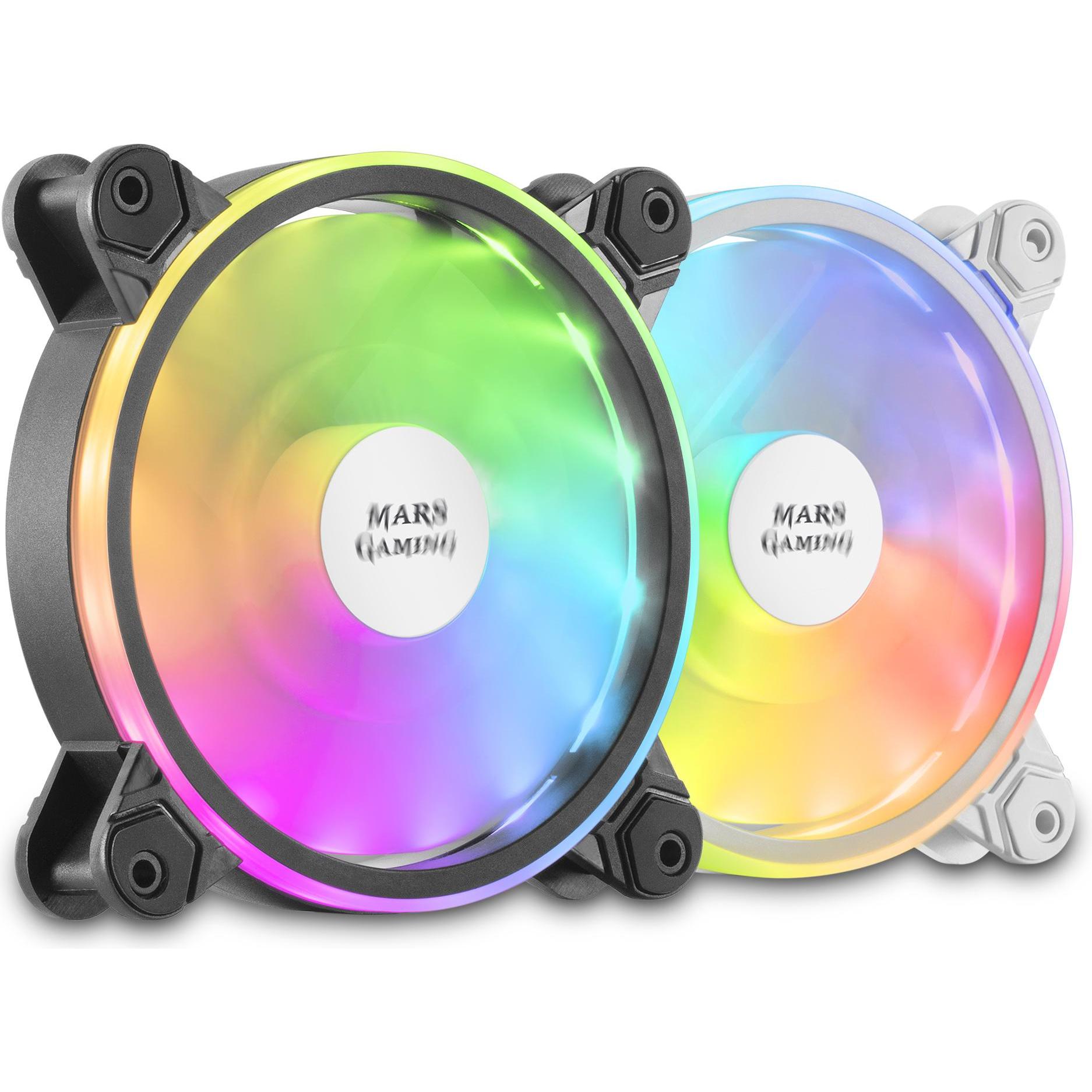 Mars Gaming MFX ARGB 12cm Computer Cooler (120 mm, 1 x), PC Lüfter, Schwarz