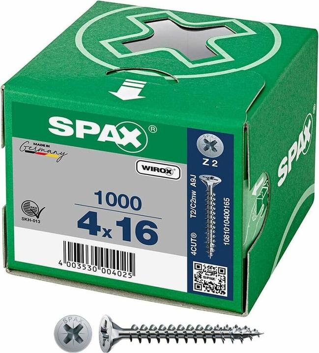 Image du produit Spax Vis pour panneaux d'aggloméré SK PZ2 4,0x16 mm (1000 Vis par pièce)