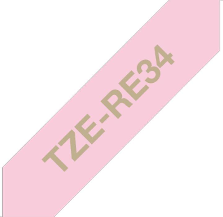 Actual product image Brother TZe-RE34 (1.20 cm, Gold, Rose)