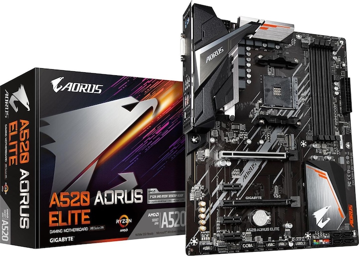 Produktbild Gigabyte A520 AORUS ELITE (AM4, AMD A520, ATX)