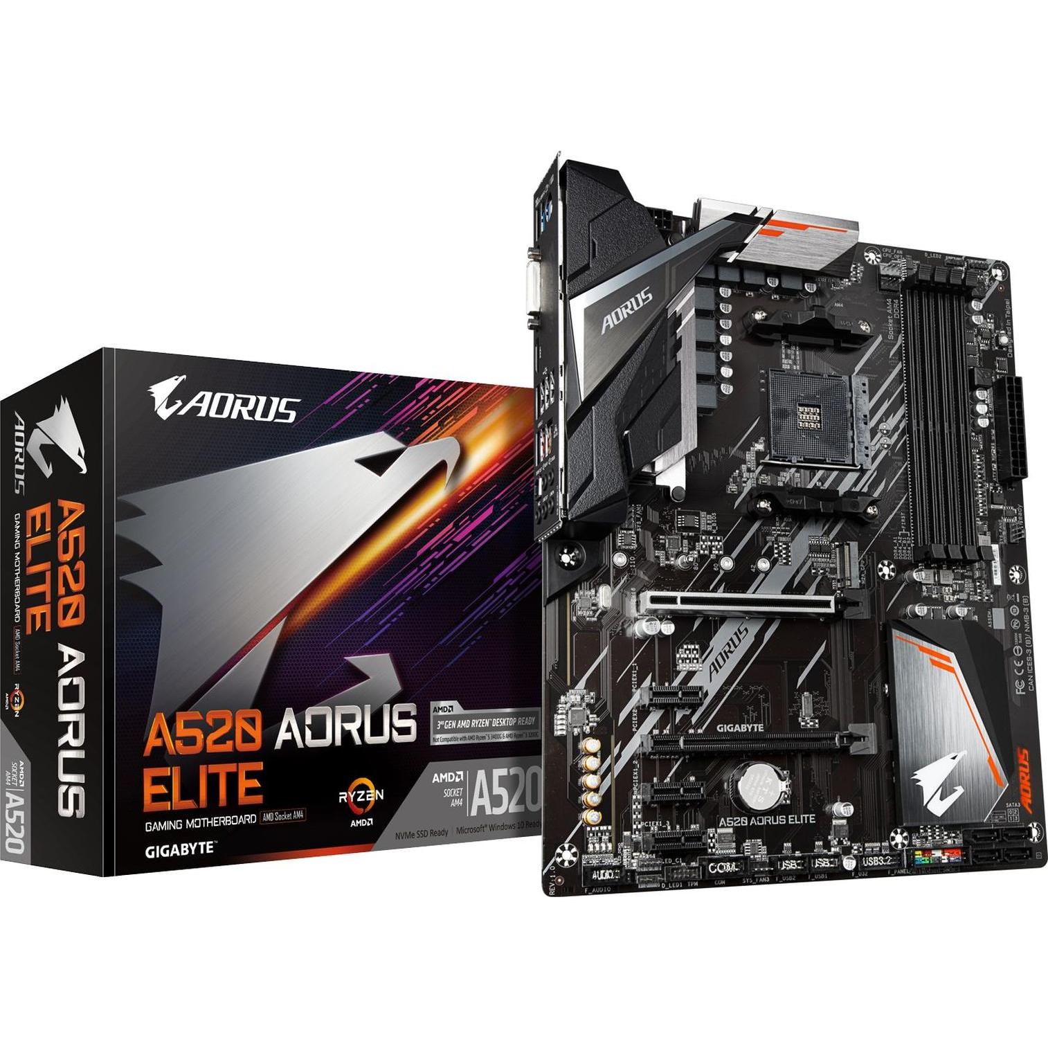 Gigabyte A520 AORUS ELITE (AM4, AMD A520, ATX), Mainboard