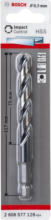 Produktbild Bosch Professional Zubehör HSS Spiralbohrer mit Sechskantschaft 8,5 mm (8.5 Millimeter)