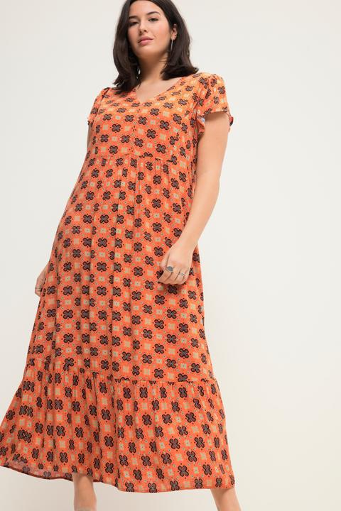 Immagine prodotto Studio Untold Abito maxi dal taglio svasato con stampa allover, scollo a V e mezze maniche ad aletta (50, 52)