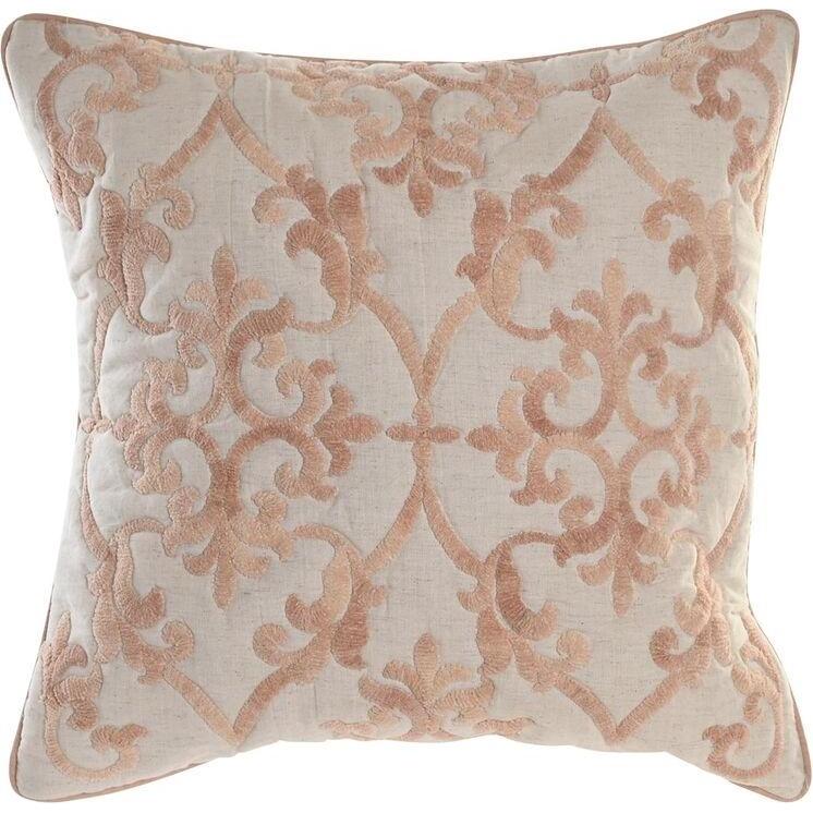 DKD Home Decor, Dekokissen, Kissen 50 x 15 x 50 cm Beige Rosa Aluminium Traditionell 50 x 1 x 50 cm (50 x 1 x 50 cm)