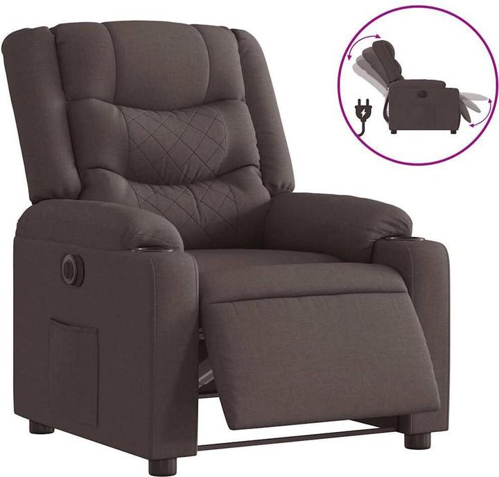 Immagine prodotto vidaXL Reclinabile elettrica in tessuto marrone scuro
