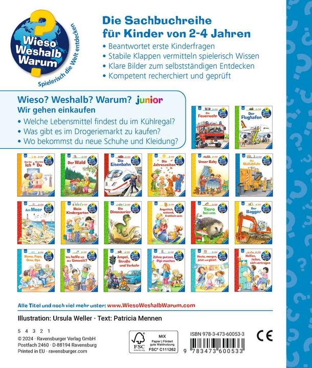 Produktbild Ravensburger Wieso? Weshalb? Warum? junior, Band 50: Wir gehen einkaufen (Deutsch, Patricia Mennen, 2024)