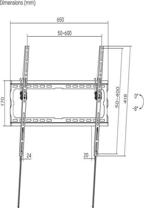 Produktbild SpeaKa Professional SP-TVM-601 TV-Wandhalterung 94,0 cm (37") - 203,2 cm (80") N (80", 45 kg)