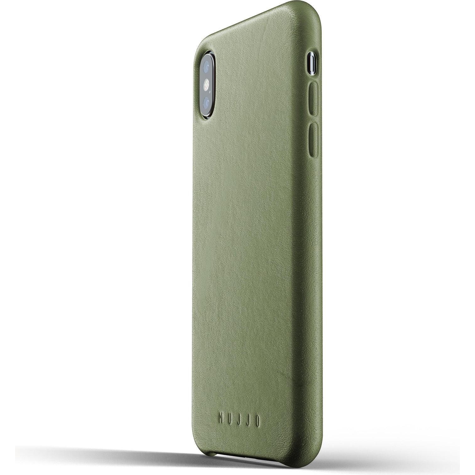 Mujjo Full Leather Case for iPhone XS (Apple iPhone XS Max), Smartphone Hülle, Grün