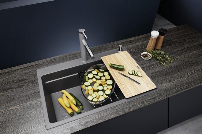 Actual product image Blanco Etagon 8 (Fitted sink with draining board, 78 cm, 51 cm)