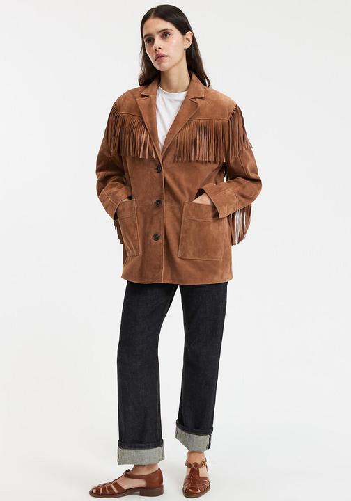 Actual product image La Redoute Collections Gerade geschnittene Jacke mit Fransen (S)