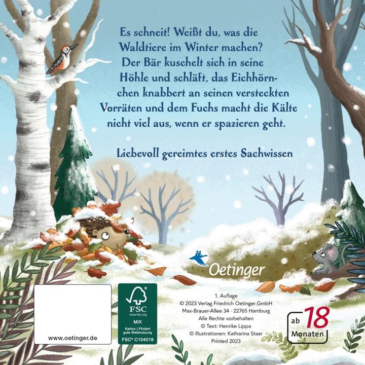 Immagine prodotto Es wird Winter hier im Wald (Tedesco)