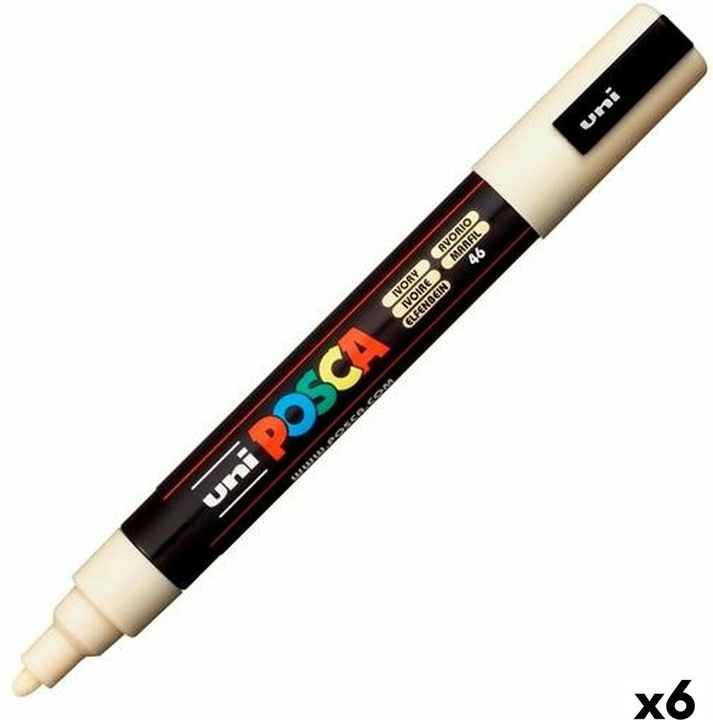 Produktbild Uni-ball Osama Pack 6 Posca Medium (Elfenbein, 2.50 mm, 6 x)