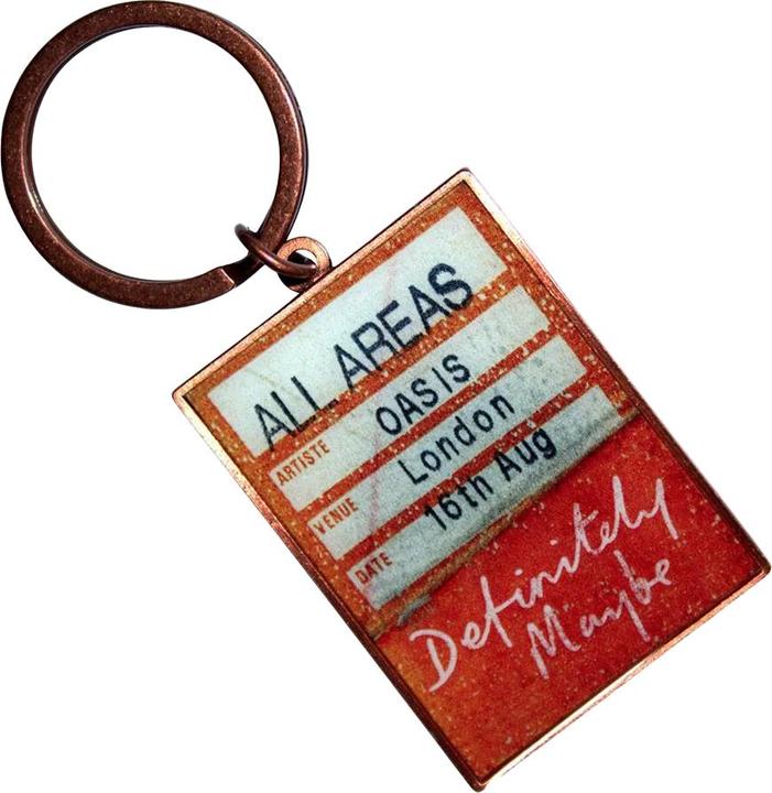 Actual product image Oasis Definitely Maybe AAA Setlist Double Sided Keyring