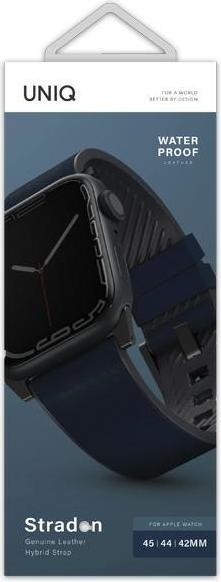 Produktbild Uniq pasek Straden Apple Watch Series 1/2/3/4/5/6/7/8/SE/SE2/Ultra 42/44/45/49mm. Leather Hybrid Str (42 mm, 44 mm, 45 mm, 49 mm, Eco-leather, Silicone)