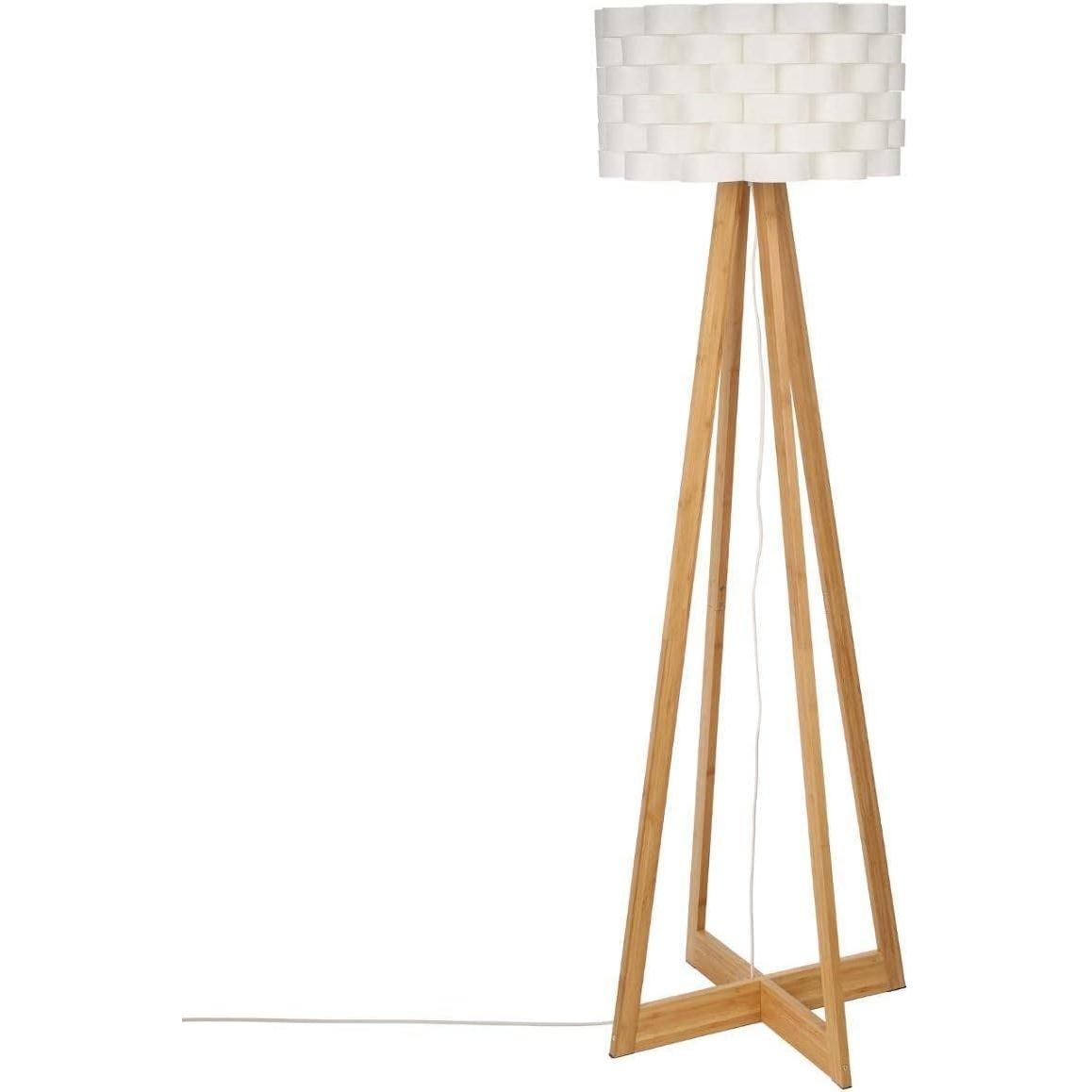 Atmosphera, Lampada a stelo, Lampa podłogowa Lampa podłogowa bambusowa - kolor biały, wys. 150 cm