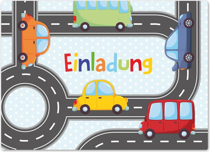 Immagine prodotto Papierdrachen 12 Biglietti d'invito di compleanno - Auto (12 pz.)