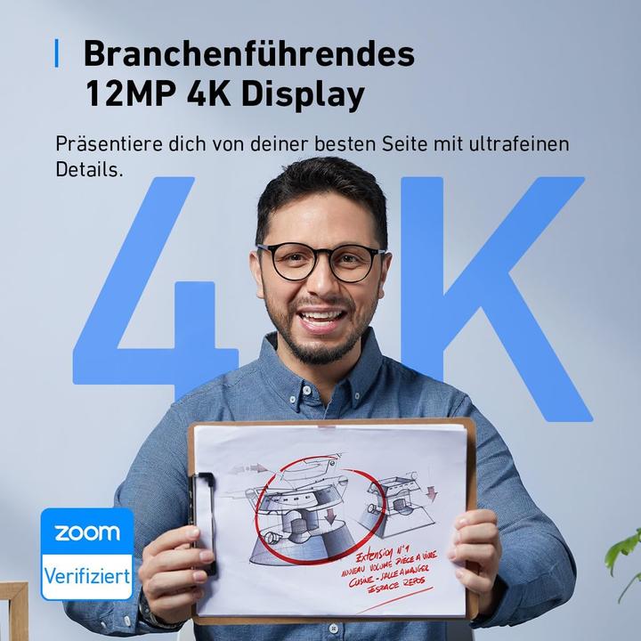 Actual product image Anker 4K Webcam mit KI-Autofokus & Geräuschunterdrückung (12 Mpx)