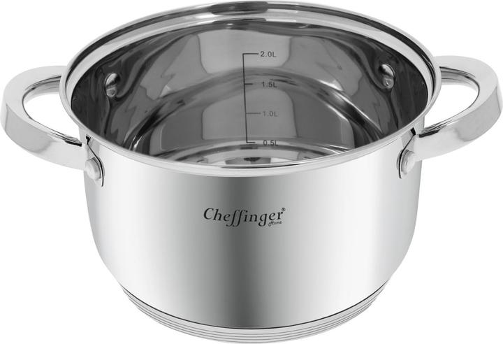 Actual product image Cheffinger Stainless steel saucepan with induction lid (18 cm, Roman pot, Stainless steel)