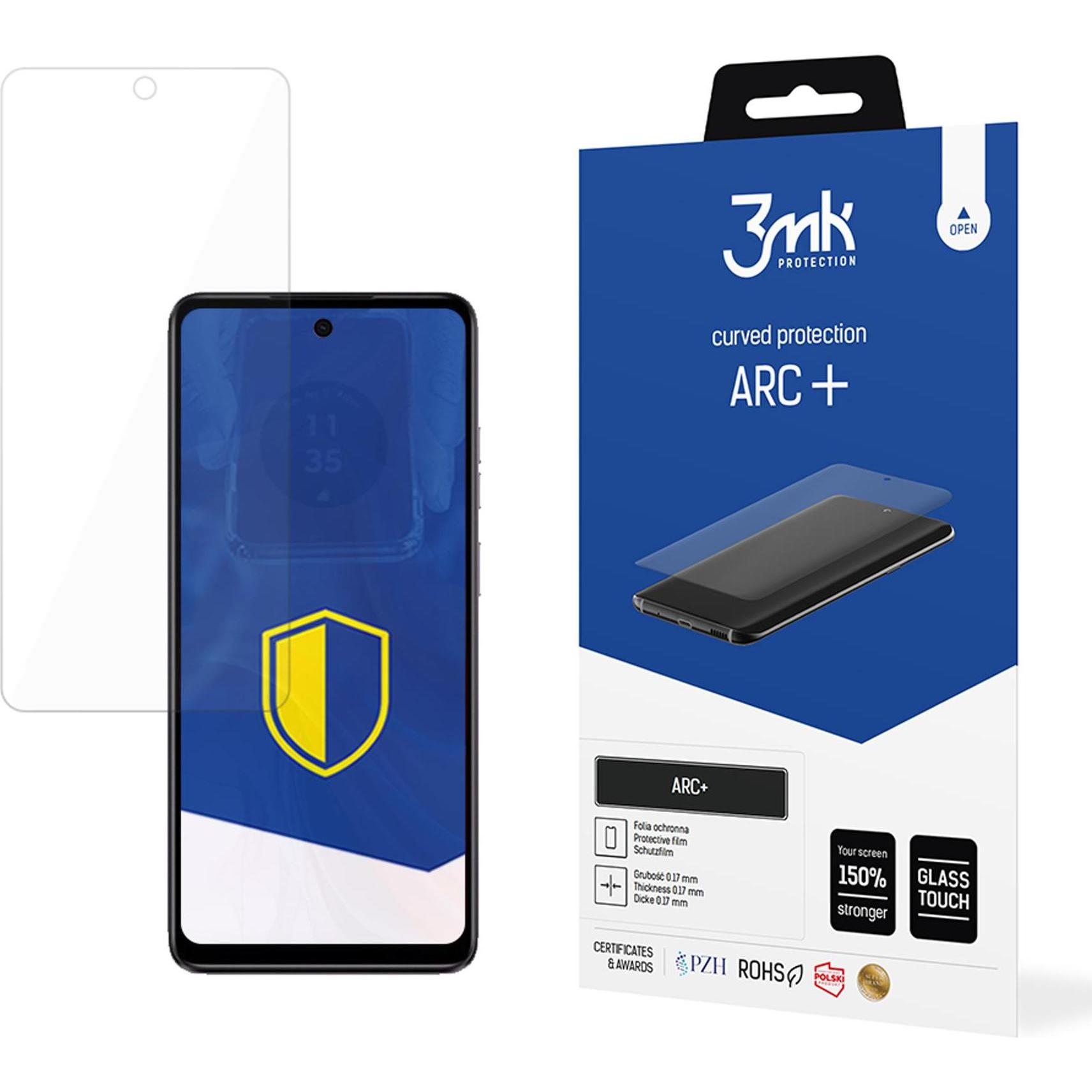 3MK Folia ARC+ Motorola Moto E14 Folia a schermo intero (1 pz., Motorola Moto E14), Pellicola protettiva smartphone, Grigio