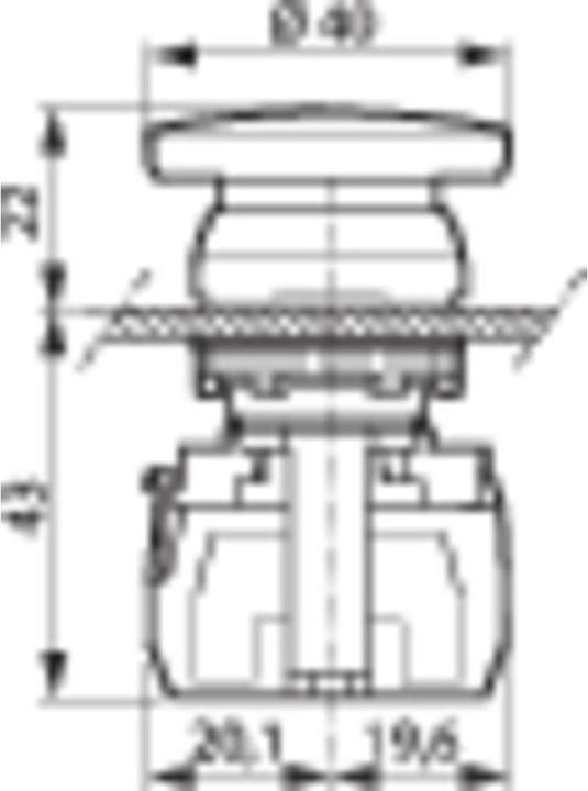Produktbild Baco Not Aus Schalter L21AD01C Front Kunststoff, verchromt 600 V 10 A 1 Öffner IP69K St.