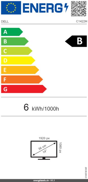 Energielabel Dell C1422H (1920 x 1080 Pixels, 14")