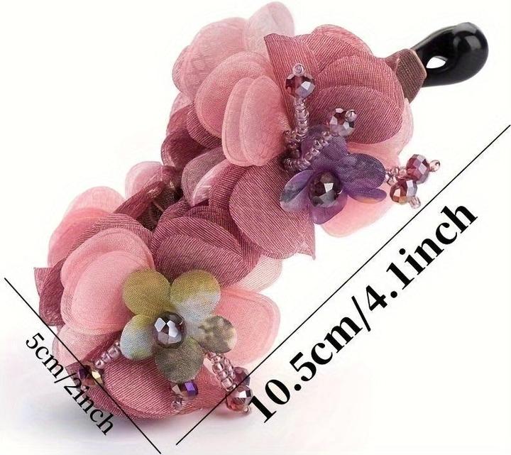 Immagine prodotto Activity Board 2 Stück Vintage Bohemian Style Fabric Flower Hair Claw - Harz elegante Bananenklammer rutschfeste (2 pz.)
