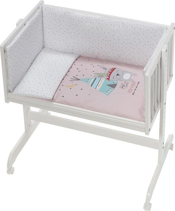Actual product image Interbaby Co-Sleeping Cradle - White Beech +Bedding+Clothing+Mattresses - Pink