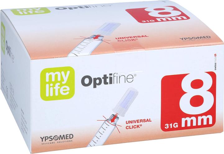 Actual product image Mylife Optifine 8 pen needles 0.25x8mm, 100 pcs KAN