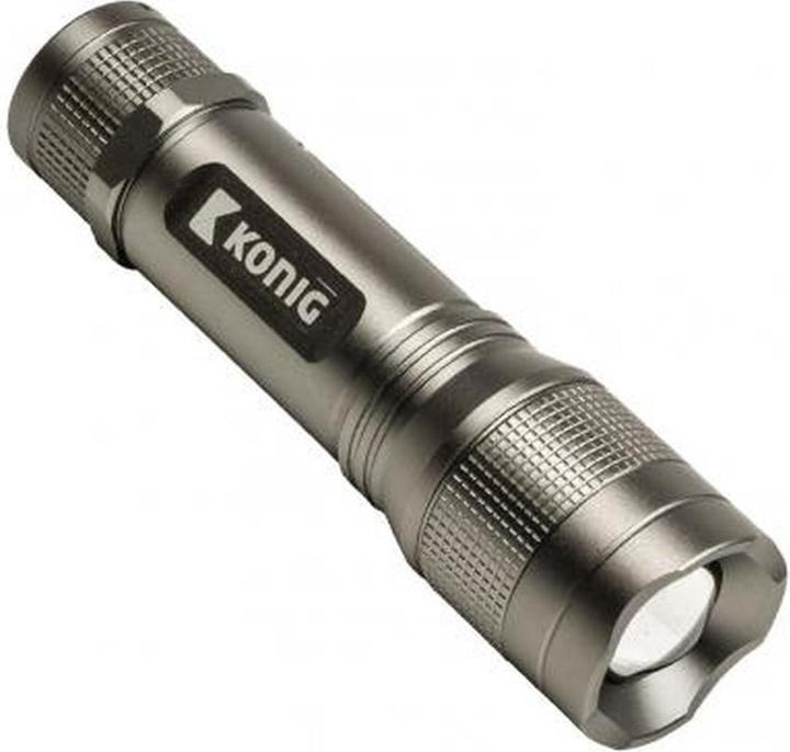 Actual product image Nedis LED torch, Premium, 330lm - silver (3 cm, 330 lm)