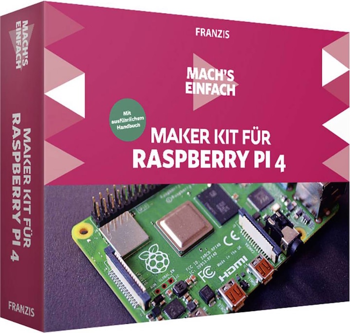 Actual product image Franzis Maker Kit for Raspberry Pi 4