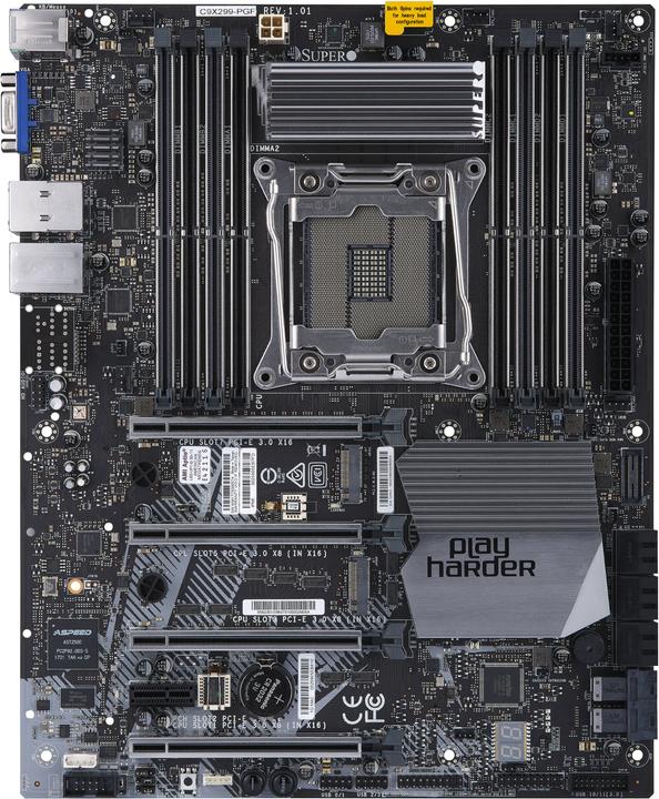 Image du produit Supermicro Carte mère C9X299-RPGF Bulk (LGA 2066, Intel X299 Express, ATX)