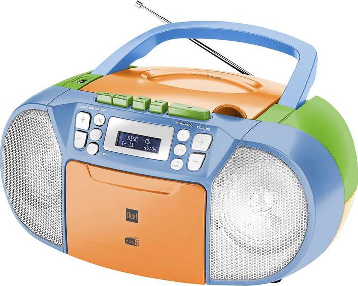 Dual DAB-P 210 Boombox Cassette Radio DAB+, FM CD, Cassette, AUX Coloured (FM, AM, DAB+)