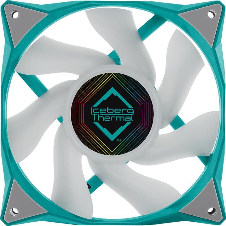 Actual product image Iceberg Thermal IceGALE ARGB computer case fan 12 cm turquoise 1 piece(s) (120 mm, 1 x)
