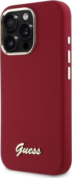 Image du produit Guess GUHCP16LSMBSLM iPhone 16 Pro 6.3" magenta Hardcase Silicone Script Metal Logo