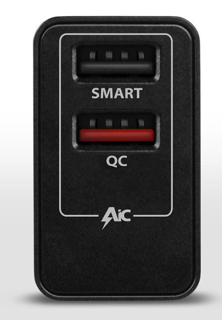 Produktbild Axagon ACU-QS24 Ladegeraet 2x USB-A QC3.0/Smart 5V 1.2A 24W (24 W)